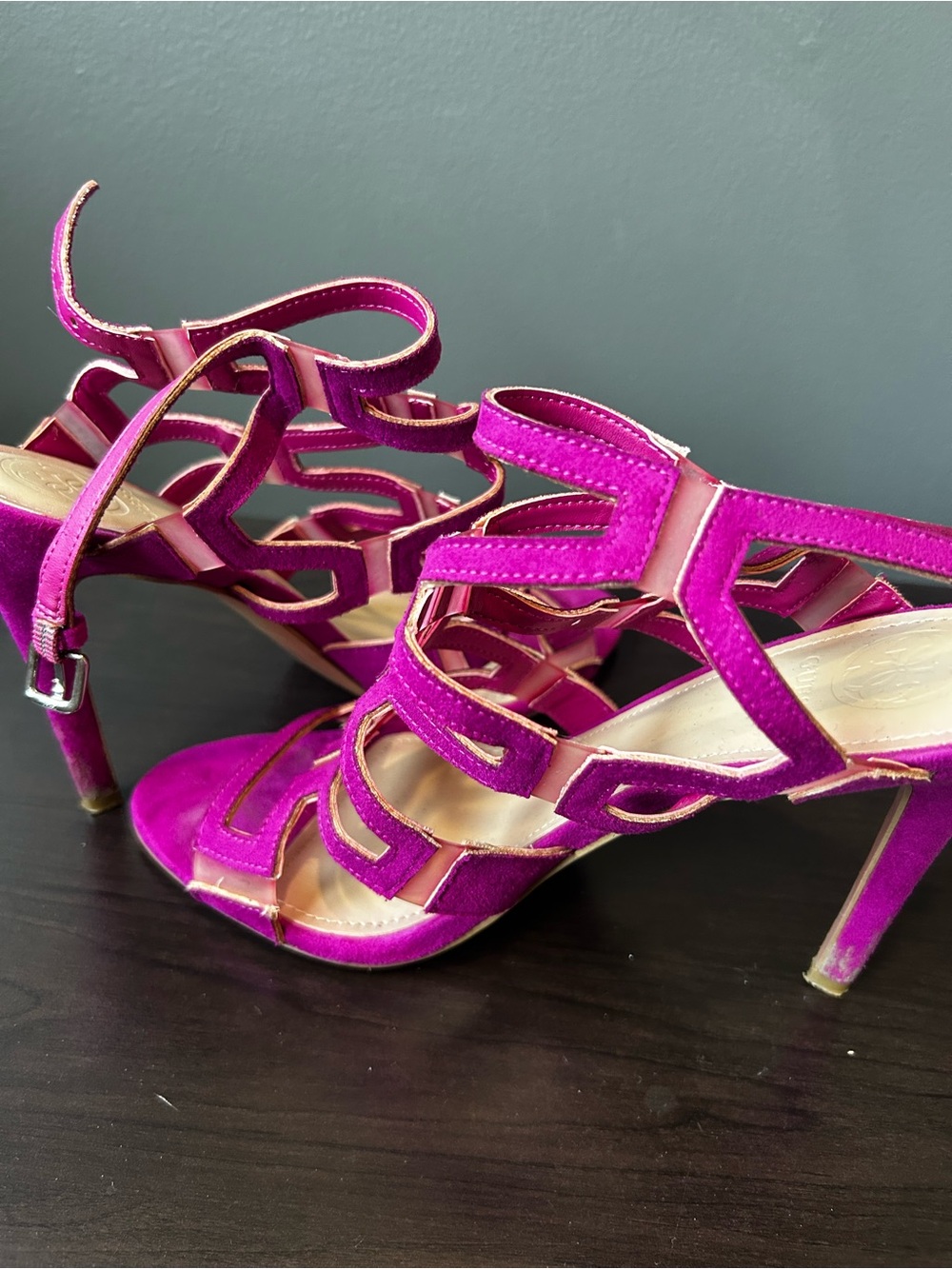Guess Fuchsia Multi-Strap Stiletto Sandals - Picture 3 of 3